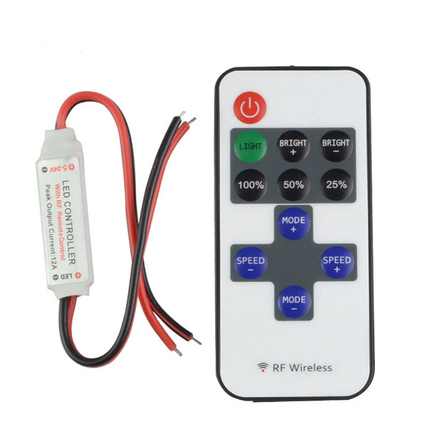 controler αυτοκινήτου 12V  24V με  τηλεχειριστήριο για ταινίες LED RGB